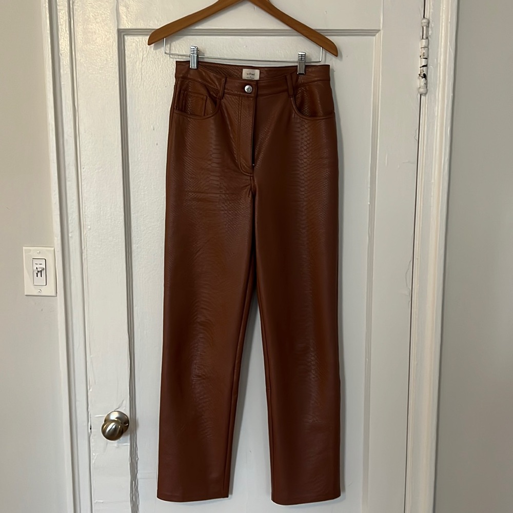 Wilfred Free Melina Pant High Rise Vegan Leather Pant